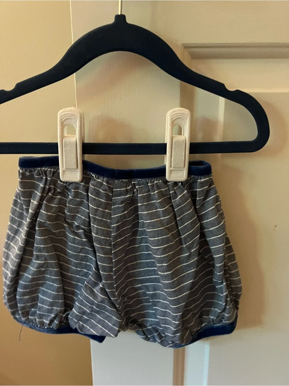 Oso & Me Striped Elastic-Waist Shorts in Blue and White